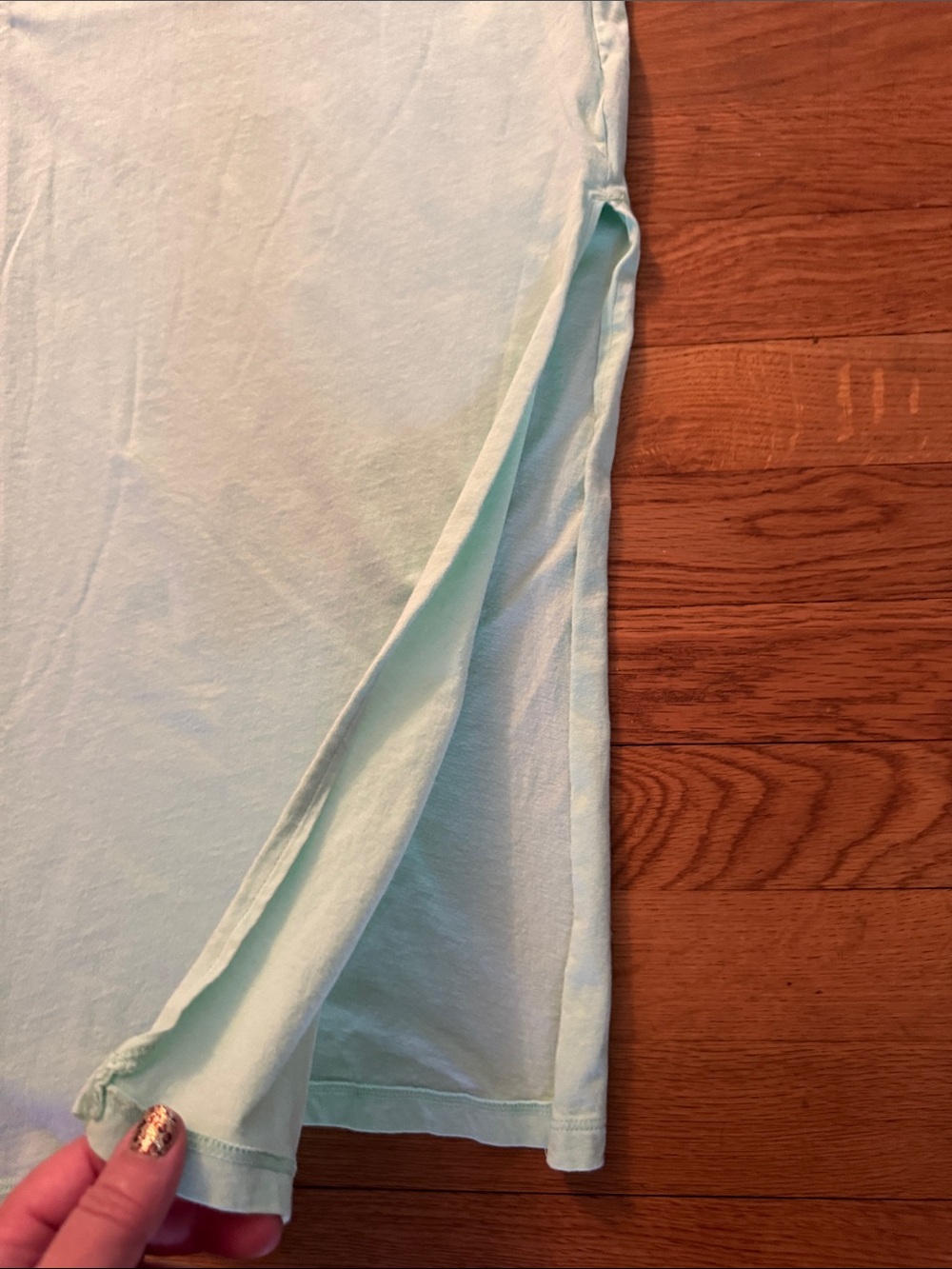 🐷🆕 Victoria's Secret Mint Green 100% Cotton Racerback Maxi Sleep Dress - Picture 2 of 10
